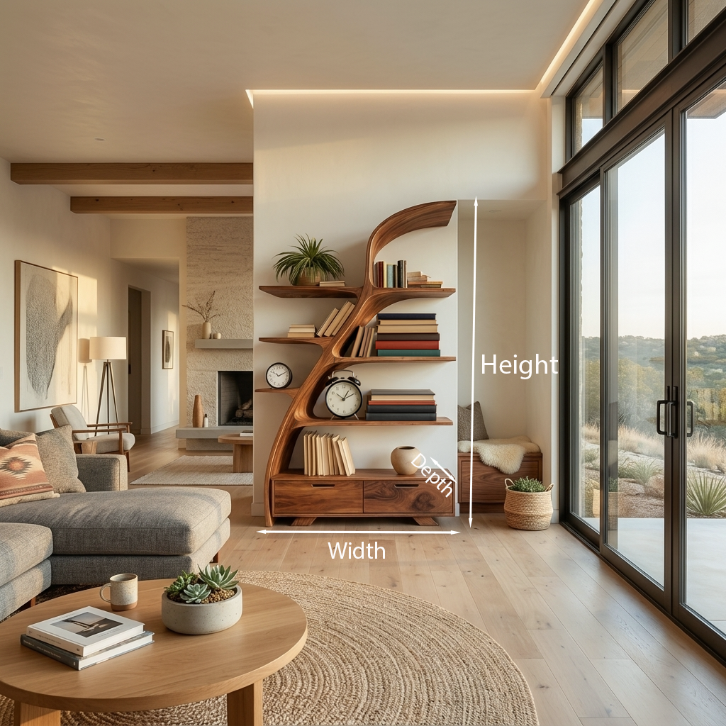 Modern Wooden Bookshelf For Living Area Lynnsnail