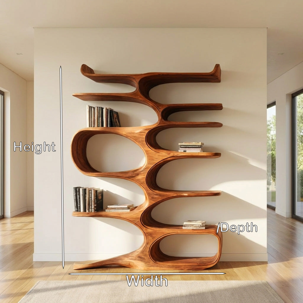 Mid Century Natural Wood Bookshelf For Living Room Furniture Lynnsnail