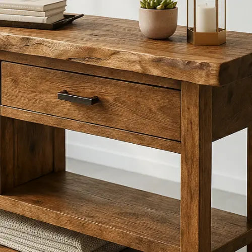 Handcrafted Solid Wood Console Table – Modern Rustic Functionality Lynnsnail