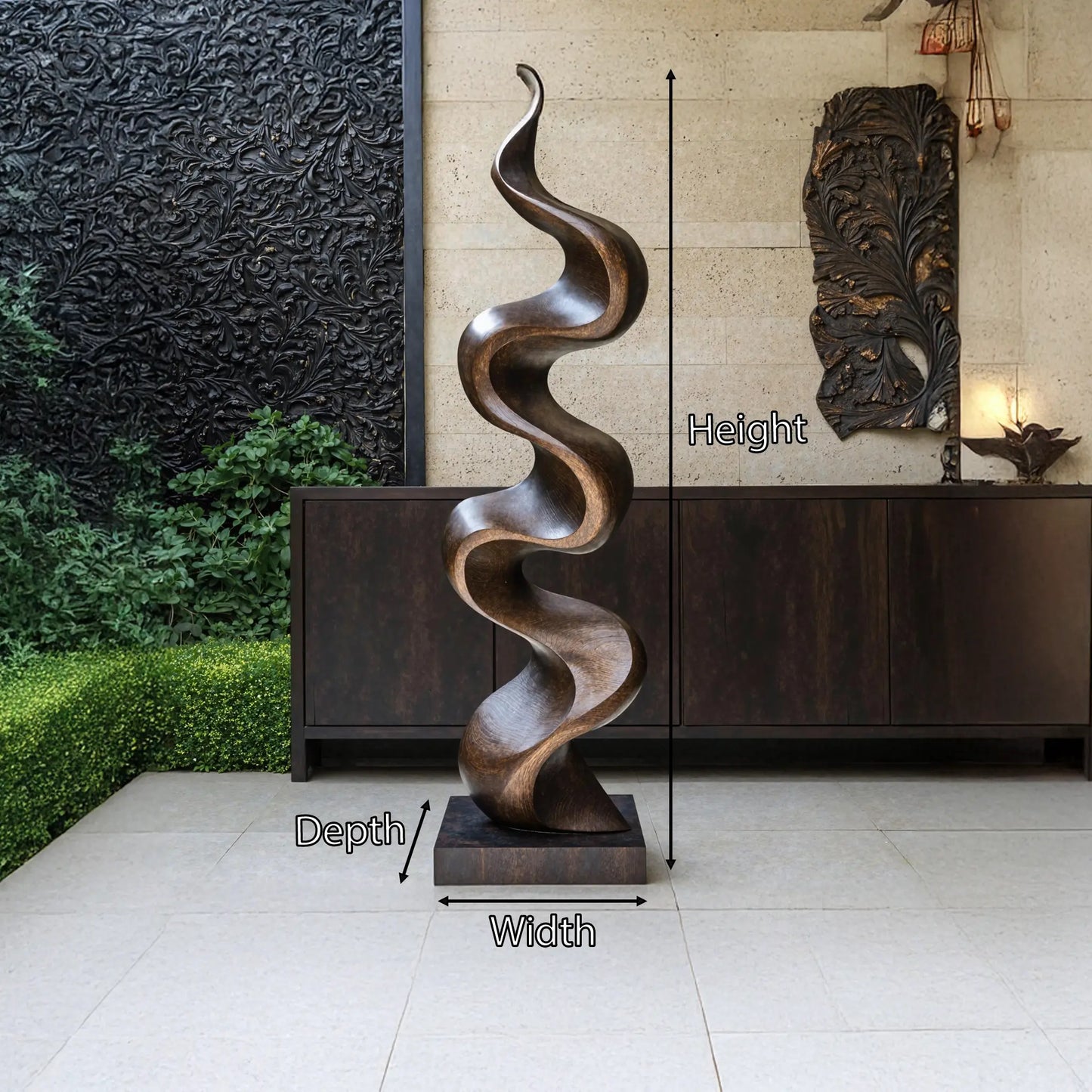 Rustic Large Wooden Sculpture For Garden Lynnsnail