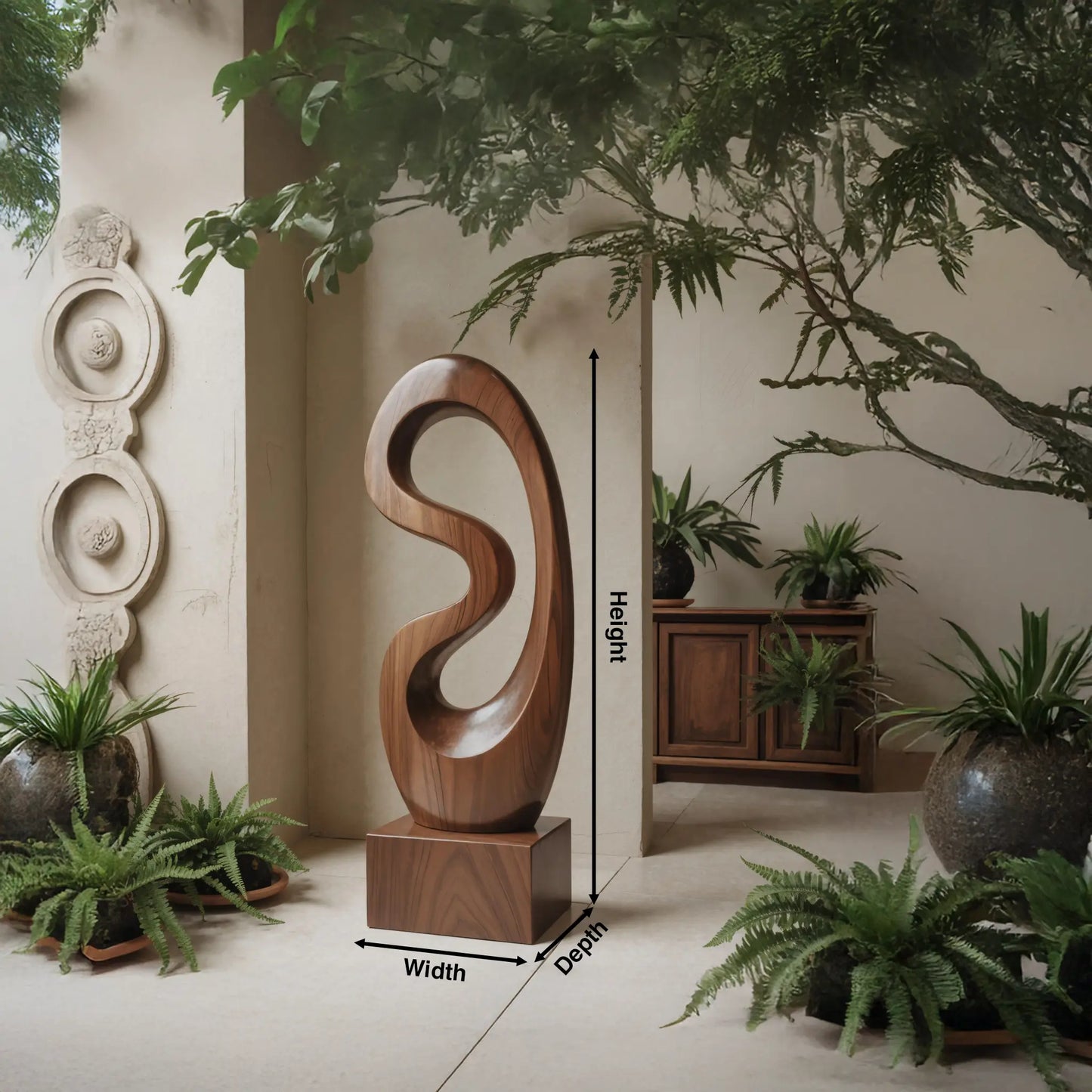 Rustic Solid Wood Abstract Statue For Interior Design Lynnsnail