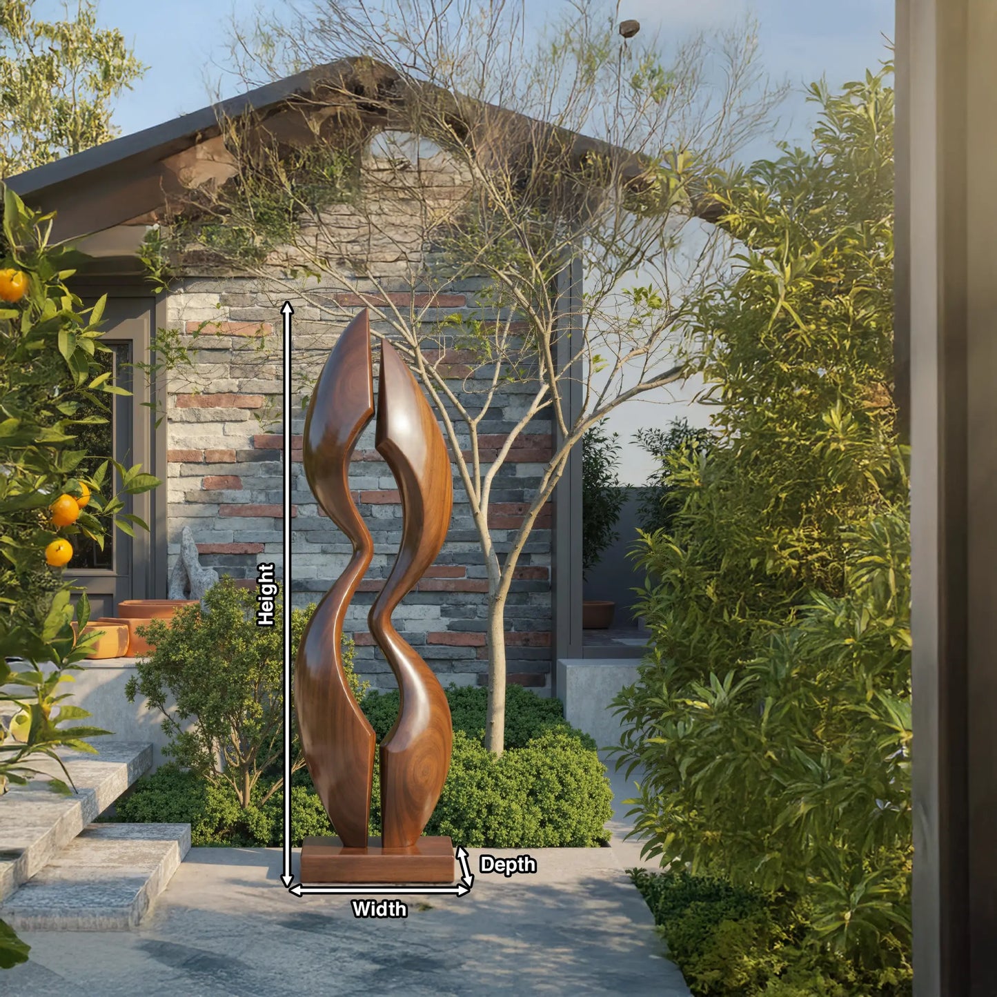 Farmhouse Wood Sculpture Decor For Outdoor Patio Lynnsnail