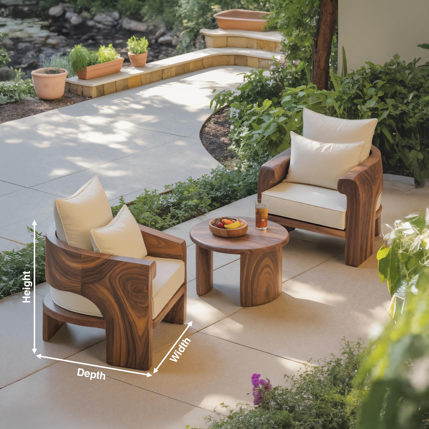 Curved Outdoor Wood Lounge Chair For Patio Or Balcony Lynnsnail