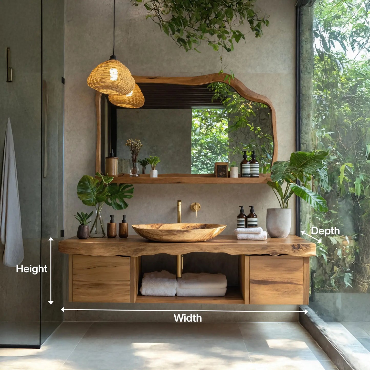 Natural Wood Floating Vanity For Bathroom Upgrade Lynnsnail