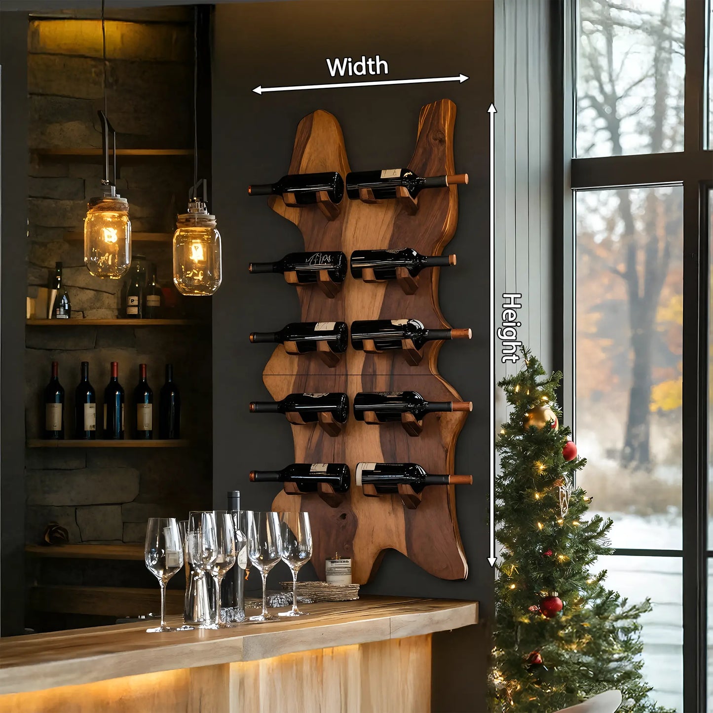 Modern Solid Wood Wine Rack For Bar Decor And Home Display Lynnsnail
