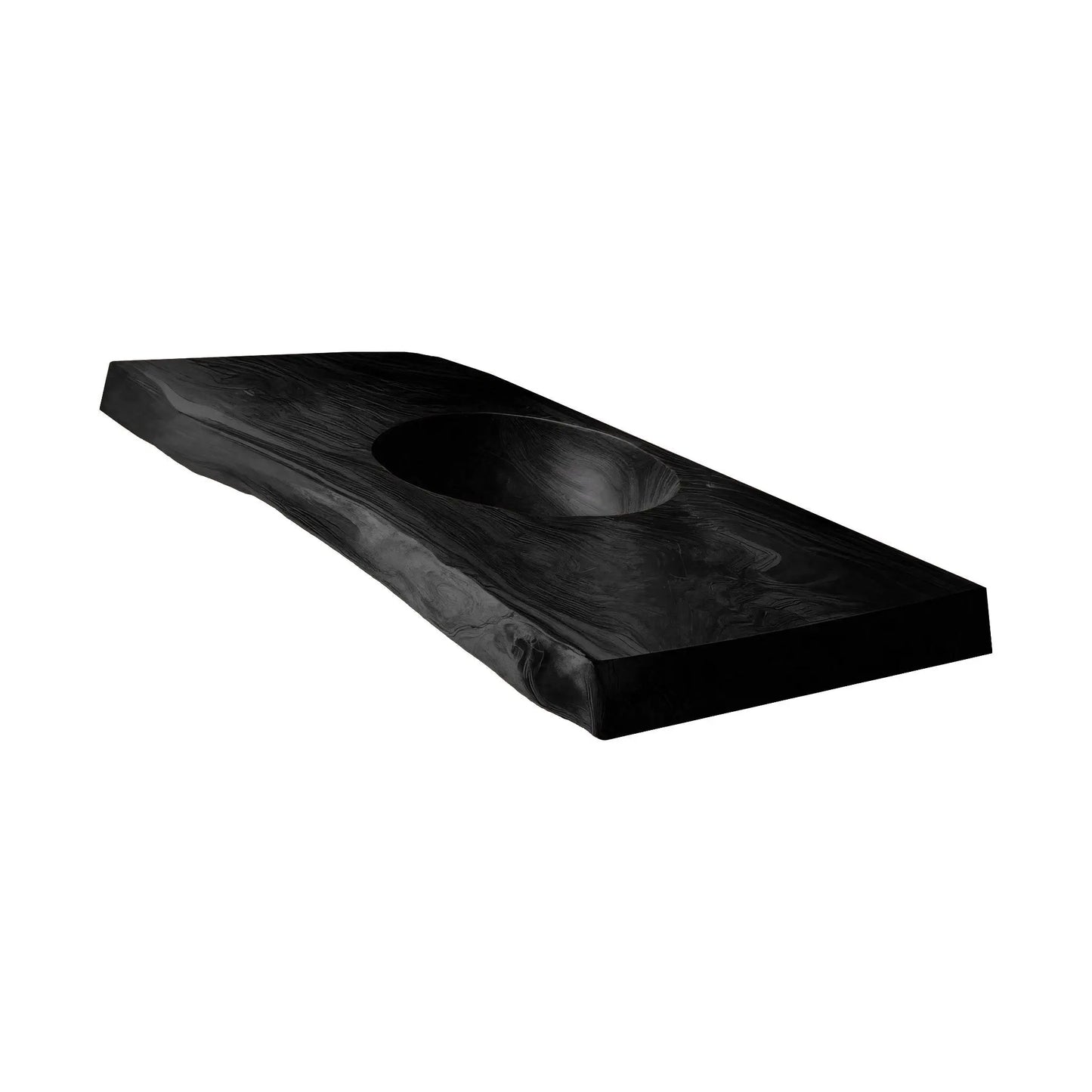 Sylvara Live Edge Solid Wood Floating Bathroom Vanity with Integrated Sink Lynnsnail