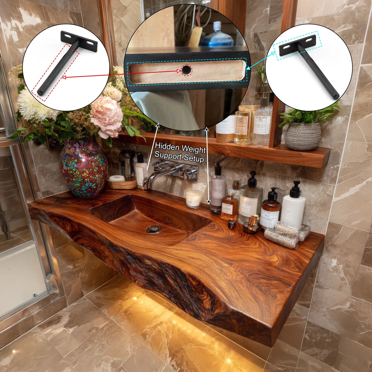 Zorvyn Live Edge Solid Wood Floating Bathroom Vanity with Integrated Sink SPA965784 Lynnsnail