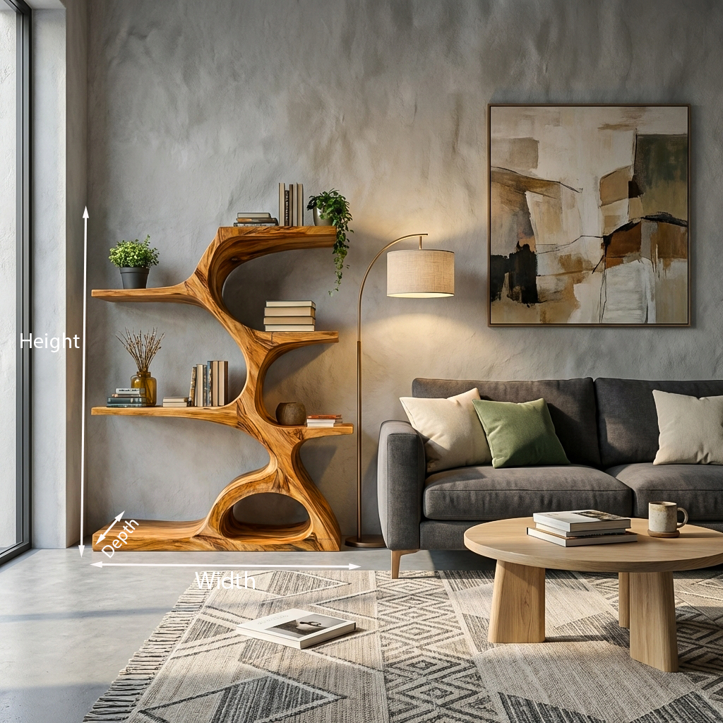 Artistic Curved Bookshelf For Contemporary Home Lynnsnail