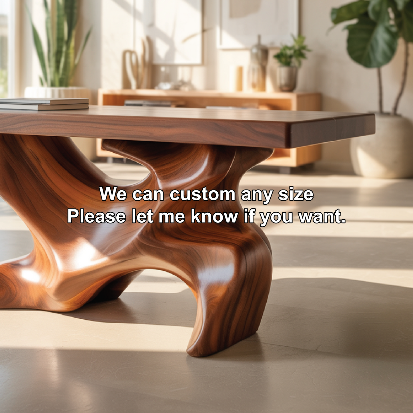 Solid Wood Console Table with Sculptural Organic Base – Handcrafted Statement Furniture Lynnsnail
