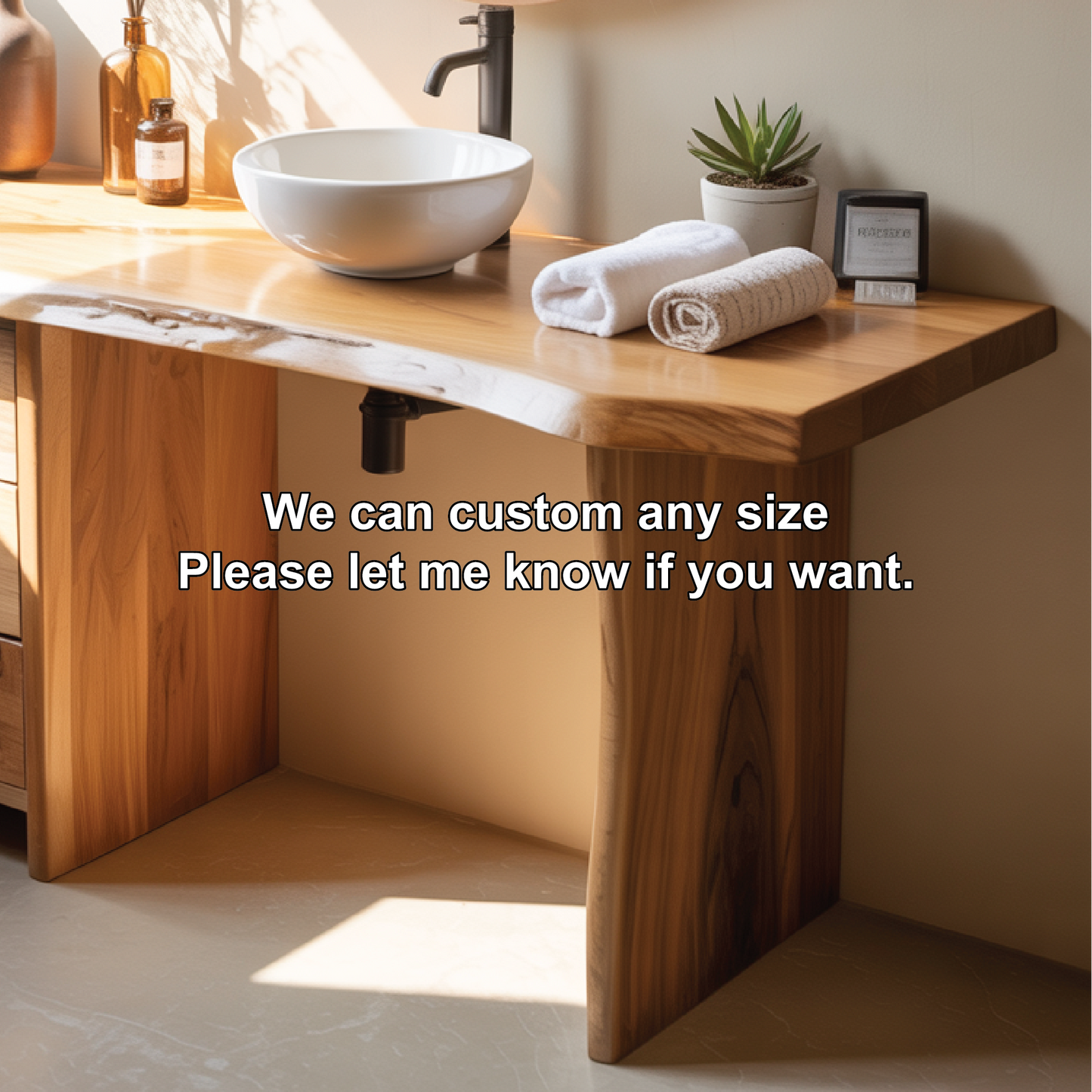Handcrafted Solid Wood Bathroom Vanity with Live Edge Design for Modern Natural Interiors Lynnsnail