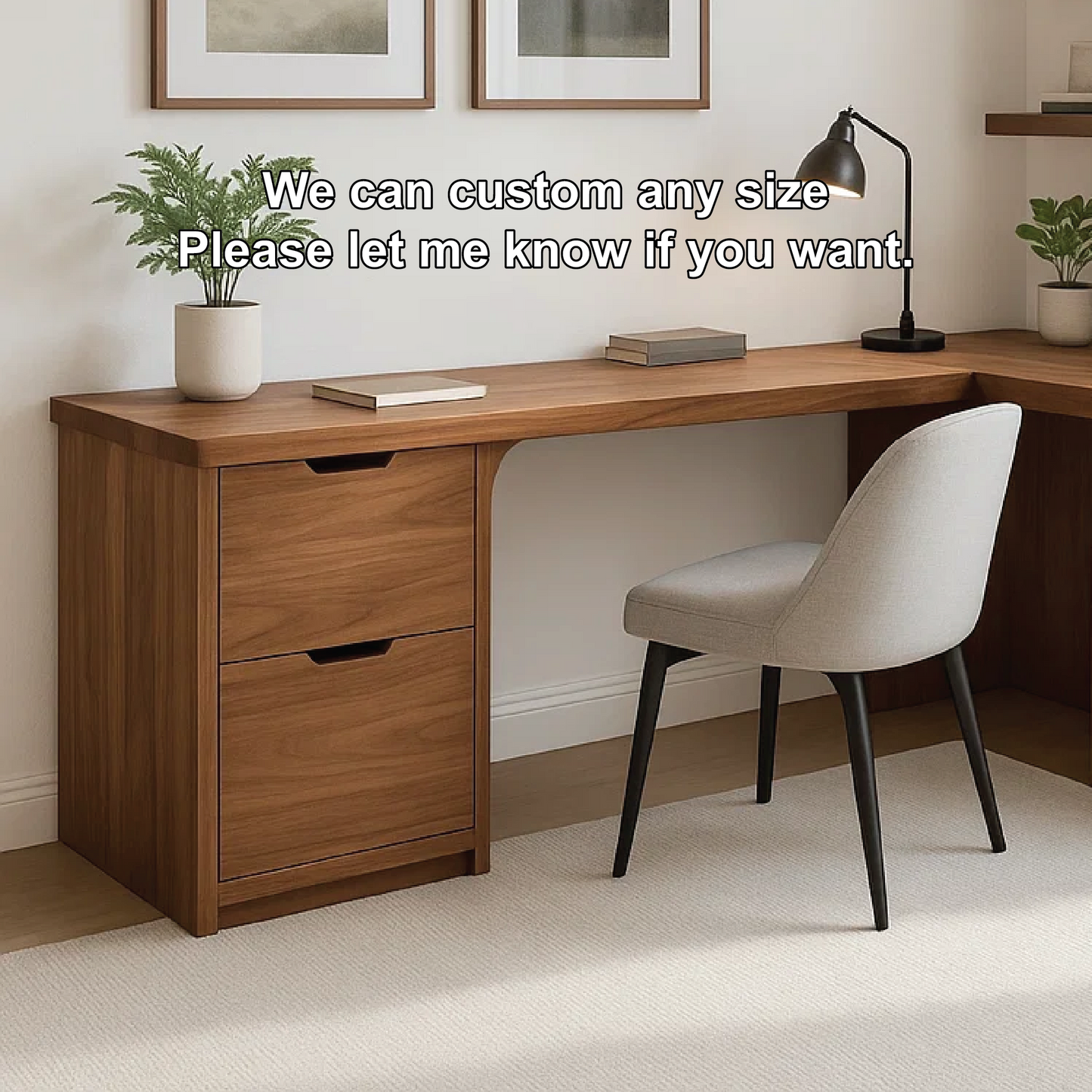 Handcrafted Solid Wood L-Shaped Work Desk – Modern Corner Office Table with Storage Drawers Lynnsnail