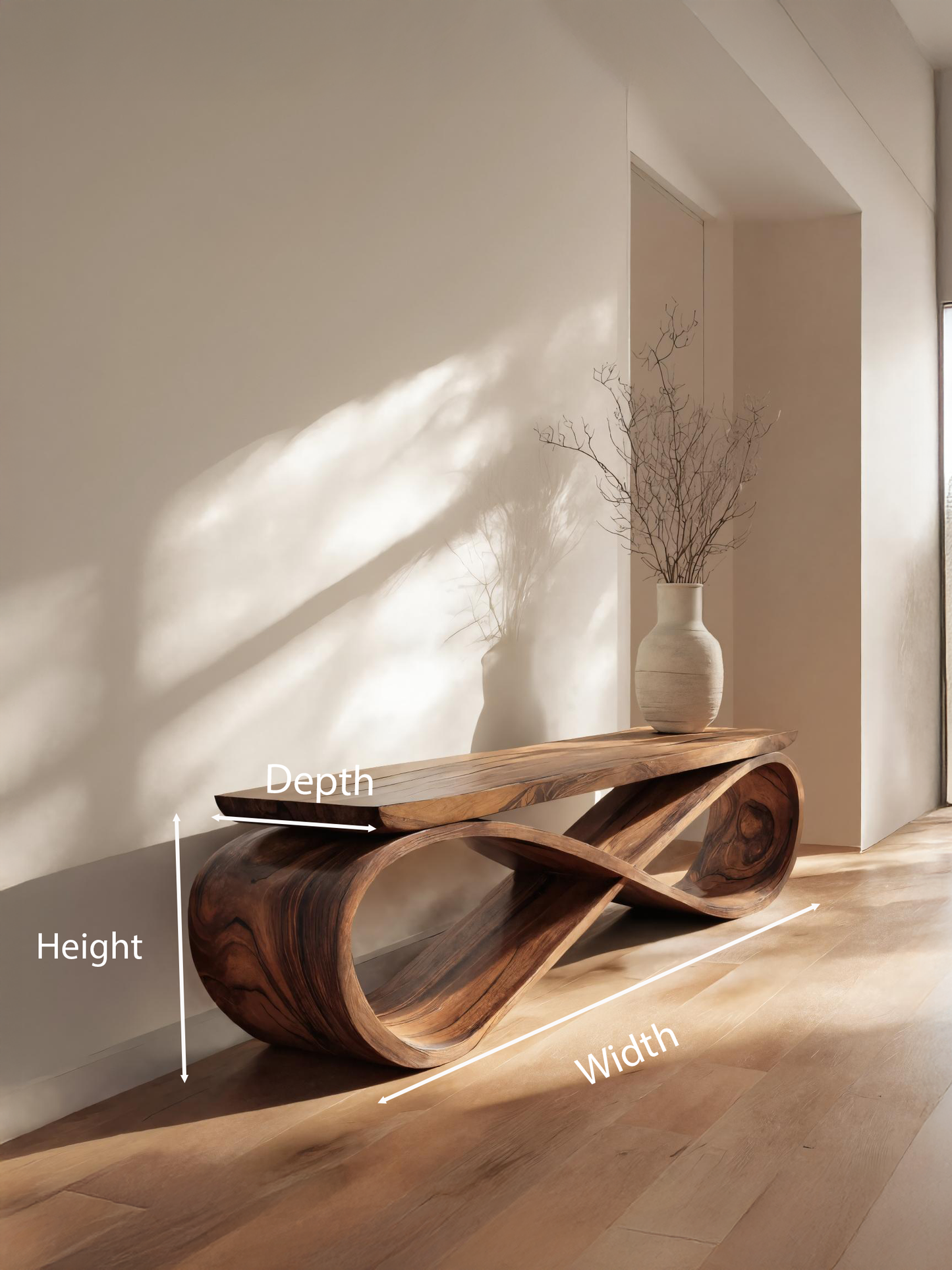 Infinity Loop Sculptural Bench For Entryway Or Living Room Lynnsnail