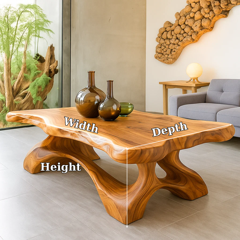Handcrafted Solid Wood Coffee Table – Sculptural Live-Edge Centerpiece for Modern Interiors Lynnsnail