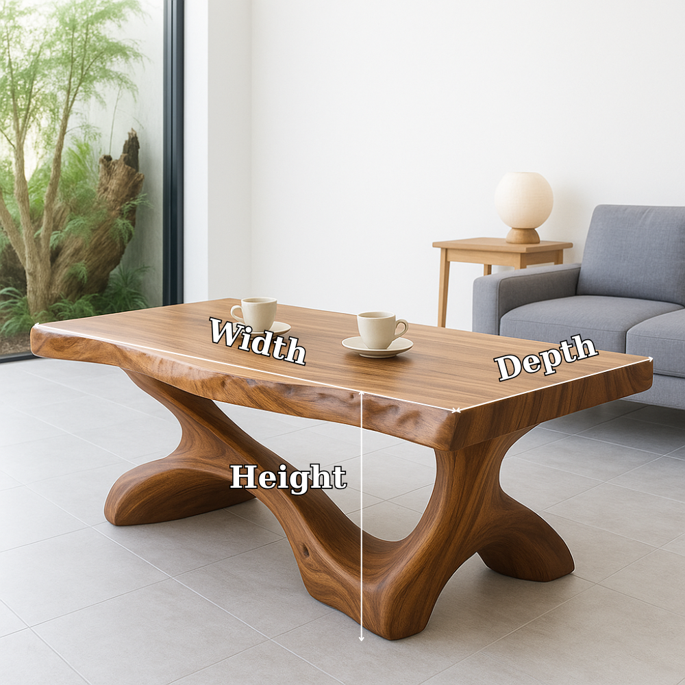 Handcrafted Solid Wood Coffee Table – Sculptural Live-Edge Design for Modern Living Rooms Lynnsnail