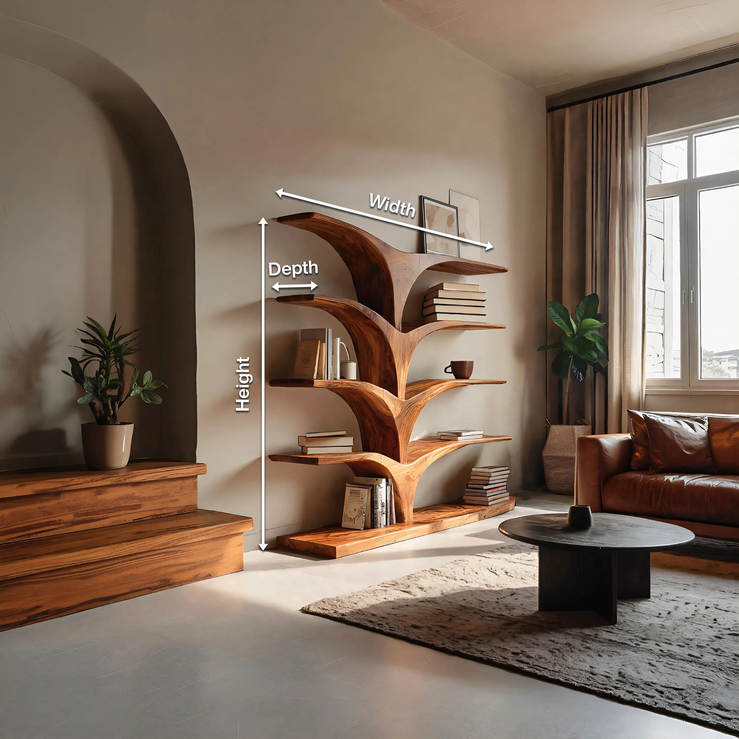 Contemporary Curved Bookshelf For Modern Interior Lynnsnail