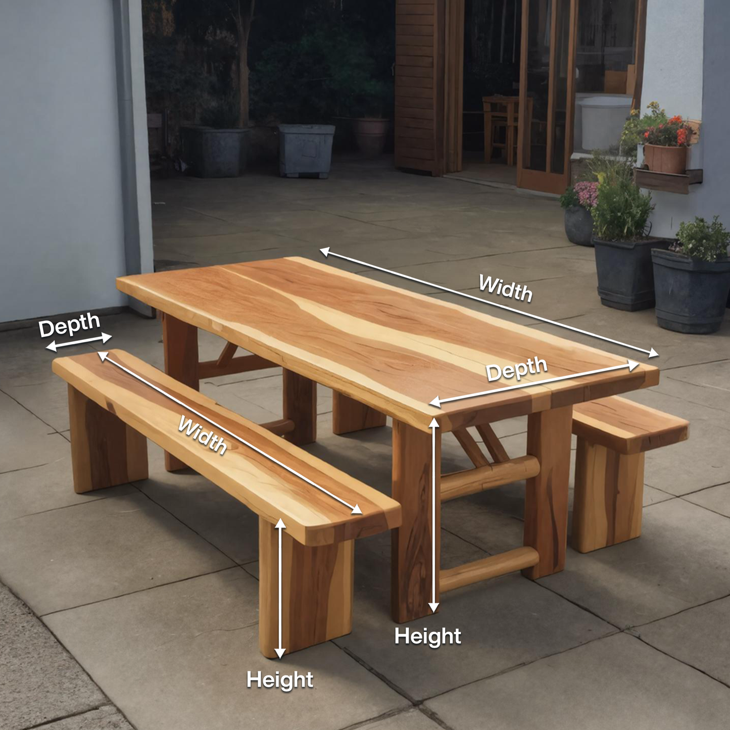 Rustic Outdoor Table With Benches For Garden Or Backyard Gatherings Lynnsnail