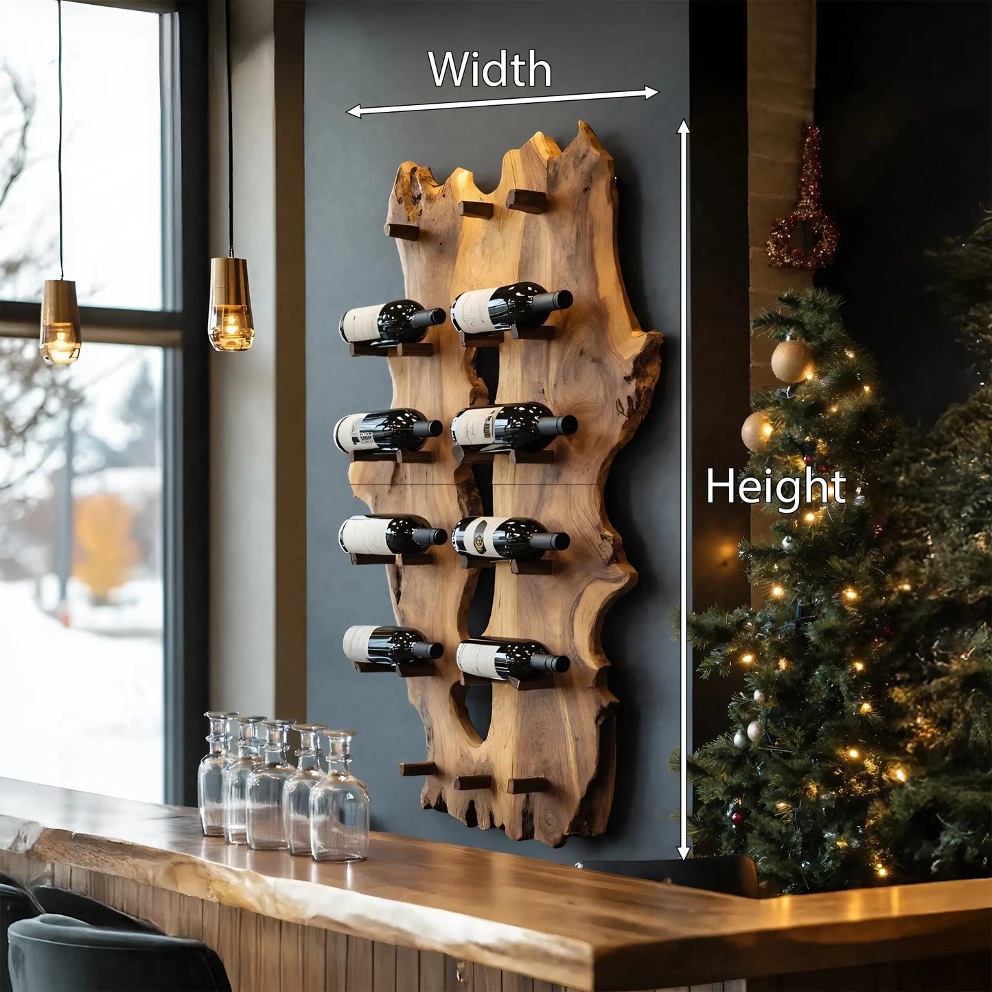 Mid Century Live Edge Wine Holder For Elegant Entryway Decor Lynnsnail