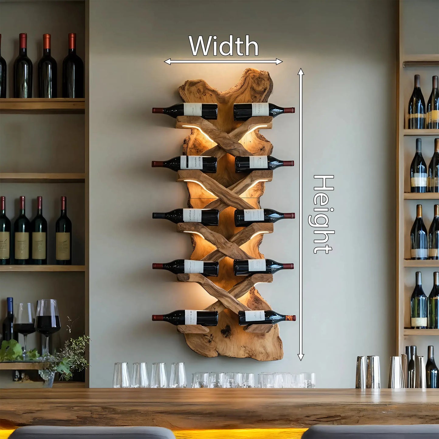 Handcrafted Solid Wood Wine Rack For Bar Decor And Storage Lynnsnail