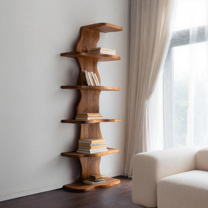 Modern Sculptural Wave Bookshelf For Living Room Lynnsnail