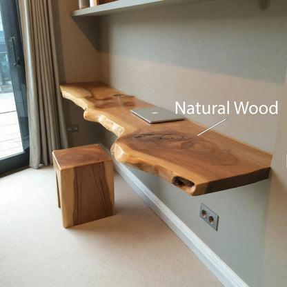 Modern Live Edge Floating Desk With Home Office Workspace Lynnsnail