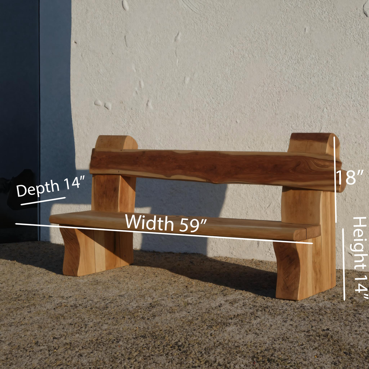 Rustic Live Edge Bench With Natural Finish For Yard Or Porch Lynnsnail