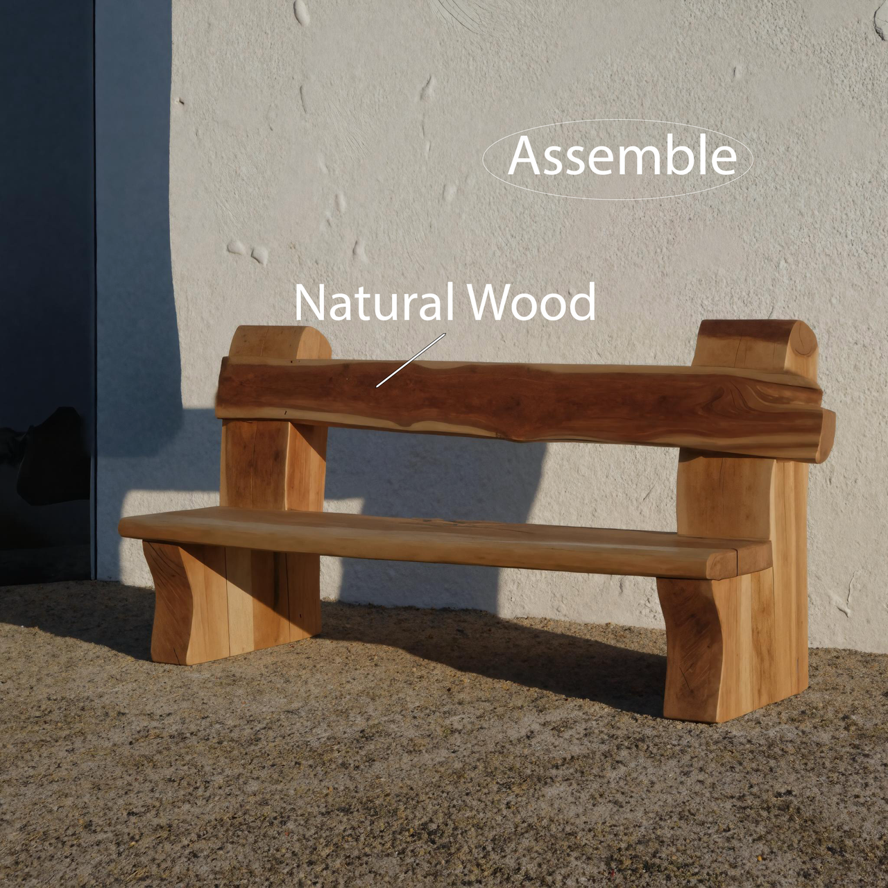 Rustic Live Edge Bench With Natural Finish For Yard Or Porch Lynnsnail