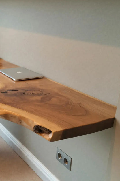 Modern Live Edge Floating Desk With Home Office Workspace Lynnsnail