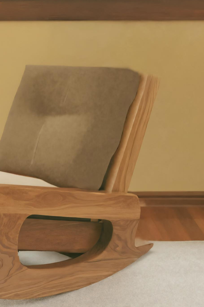 Modern Rocking Lounge Chair With Cushioned Seat For Bedroom Lynnsnail