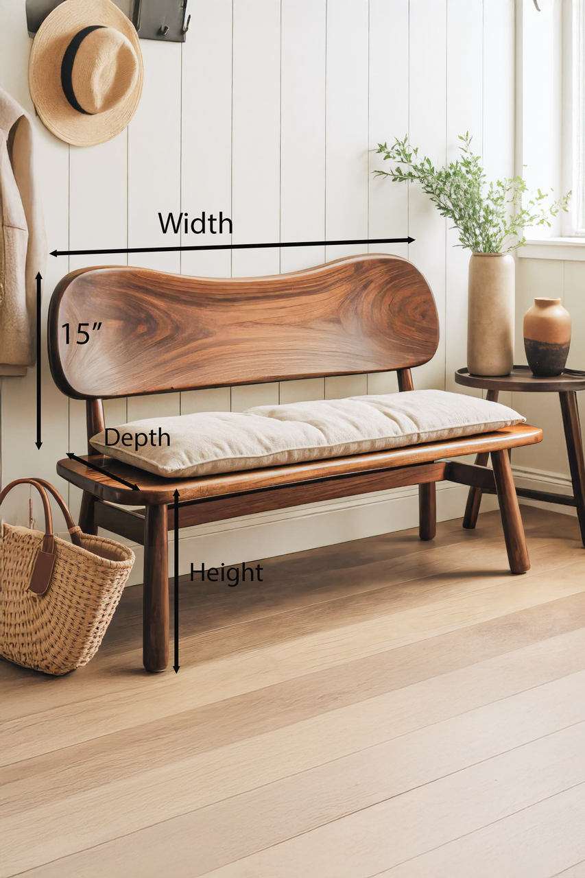 Modern Bench With Curved Backrest For Bedroom Lynnsnail