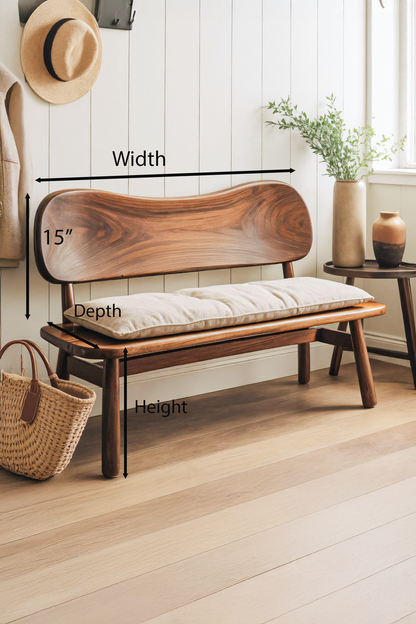 Modern Bench With Curved Backrest For Bedroom Lynnsnail