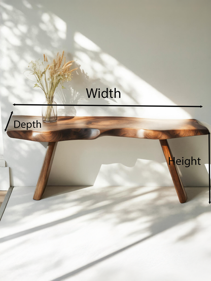 Organic Live Edge Bench For Entryway Or Hallway Lynnsnail