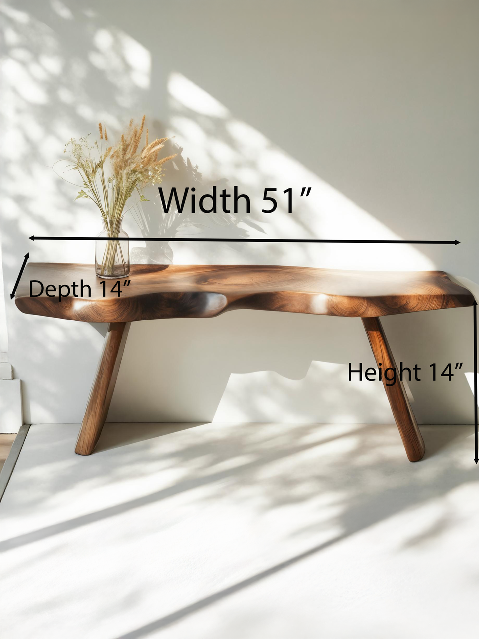 Organic Live Edge Bench For Entryway Or Hallway Lynnsnail
