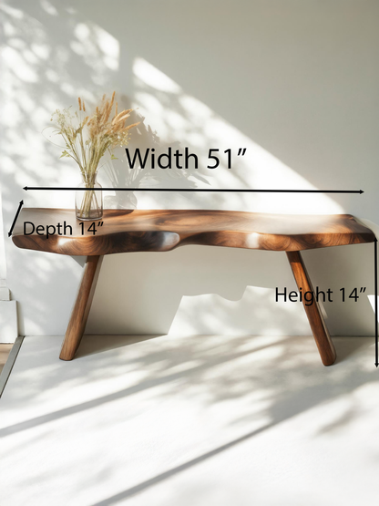 Organic Live Edge Bench For Entryway Or Hallway Lynnsnail