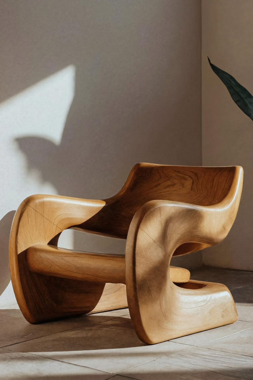 Artistic Sculptural Lounge Chair For Living Room Or Interior Lynnsnail