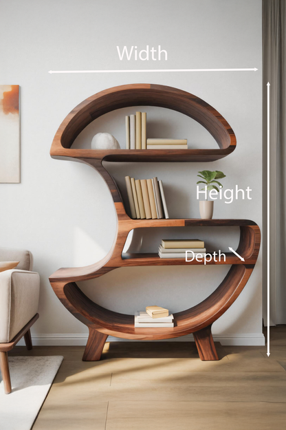 Modern Organic Bookshelf For Living Room Or Office Lynnsnail