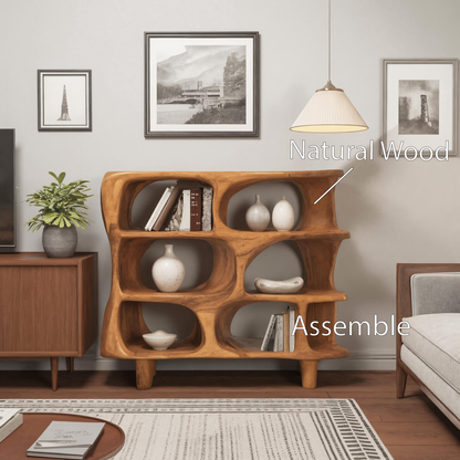 Modern Organic Sculptural Bookshelf For Living Room Or Office Lynnsnail