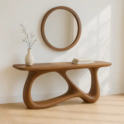 Handcrafted Solid Wood Solace Console Table – Contemporary Organic Design Lynnsnail