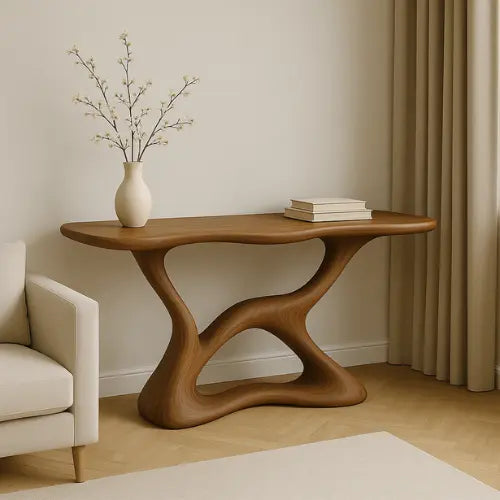 Handcrafted Solid Wood Serenity Console Table – Contemporary Organic Design Lynnsnail