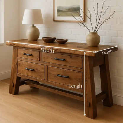 Rustic Solid Wood Console Table – Handcrafted with Timeless Character Lynnsnail