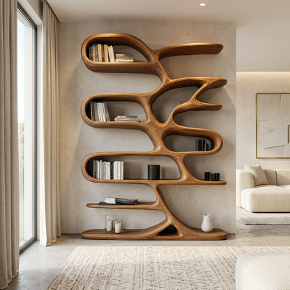 Contemporary Wooden Bookcase For Minimalist Living Room Decor Lynnsnail