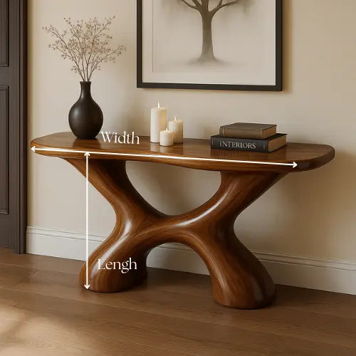 Handcrafted Solid Wood Fusion Console Table – Organic Modern Aesthetic Lynnsnail