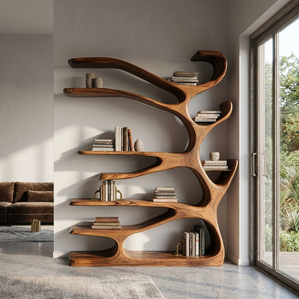 Rustic Wood Bookshelf For Home Furniture Lynnsnail