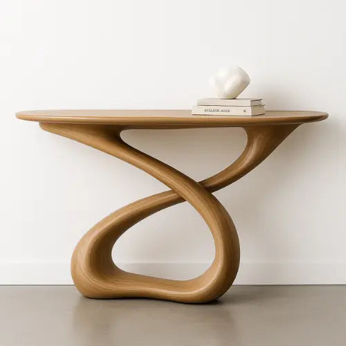Handcrafted Solid Wood Twistform Console Table – Contemporary Organic Design Lynnsnail