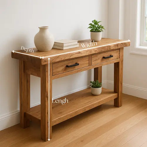 Handcrafted Solid Wood Console Table – Modern Organic Simplicity Lynnsnail