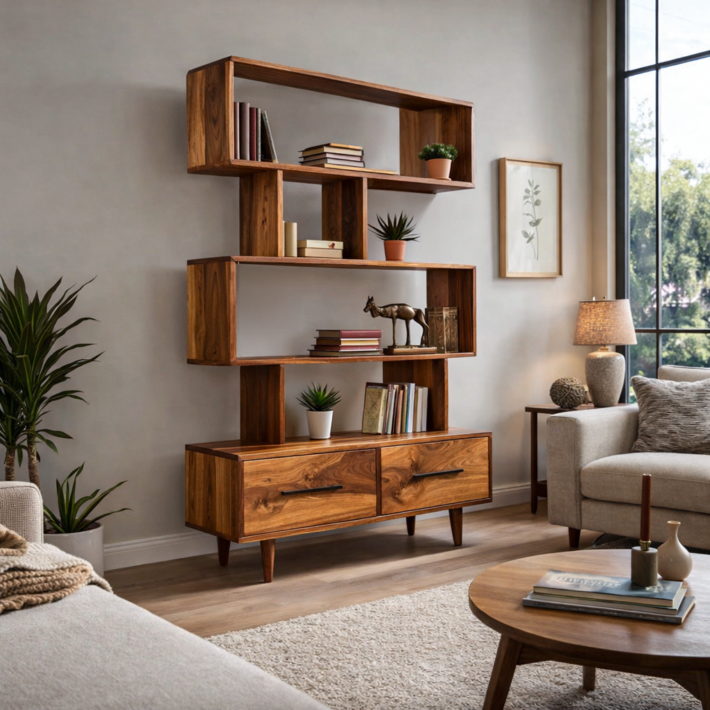 Minimal Natural Wood Bookshelf With Tiers For Home Decor Lynnsnail