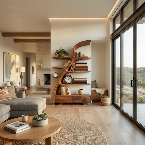 Modern Wooden Bookshelf For Living Area Lynnsnail
