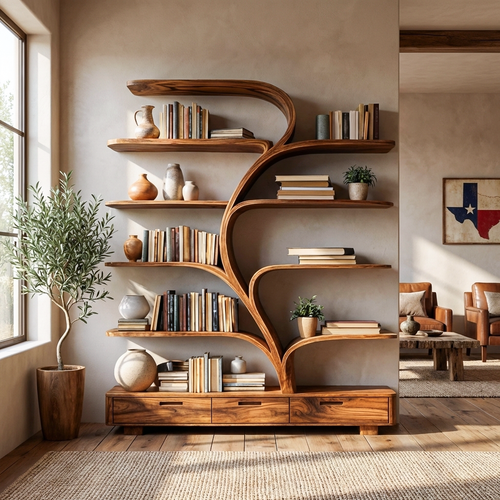 Organic Natural Wood Bookshelf Branch Shape For Home Decor Lynnsnail