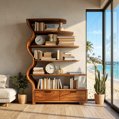 Contemporary Natural Wood Bookshelf For Interior Space Lynnsnail