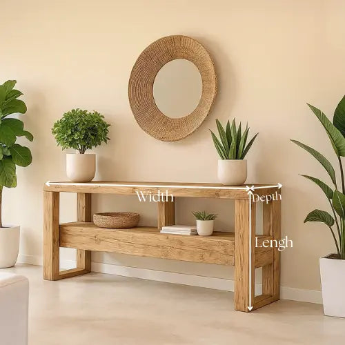Handcrafted Solid Wood Console Table – Contemporary Organic Minimalism Lynnsnail