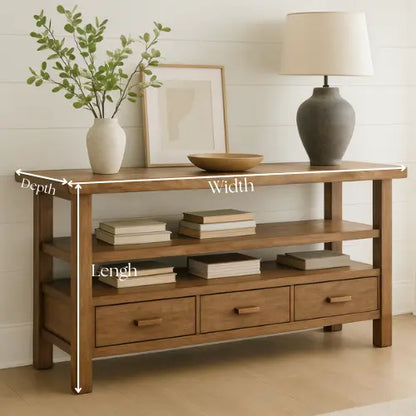 Handcrafted Solid Wood Console Table – Modern Rustic Elegance Lynnsnail